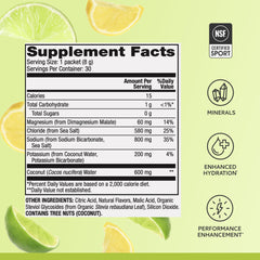 Dr. Mercola Pure Power Electrolytes Lemon Lime in a glass with water for hydration