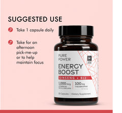 Dr. Mercola Pure Power bottle highlights Korean ginseng root extract
