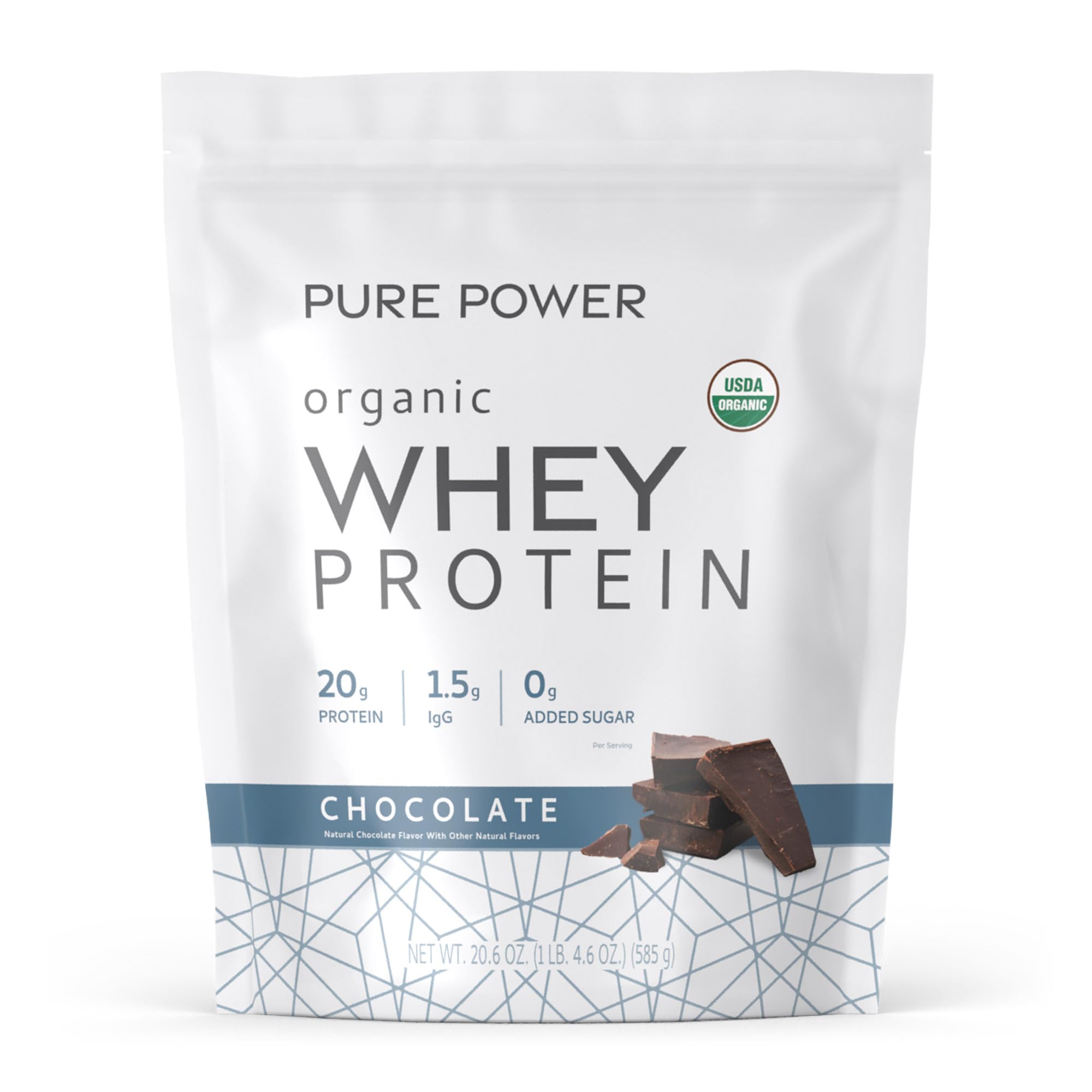 Dr. Mercola Pure Power Organic Whey Protein tub front view for everyday muscle support