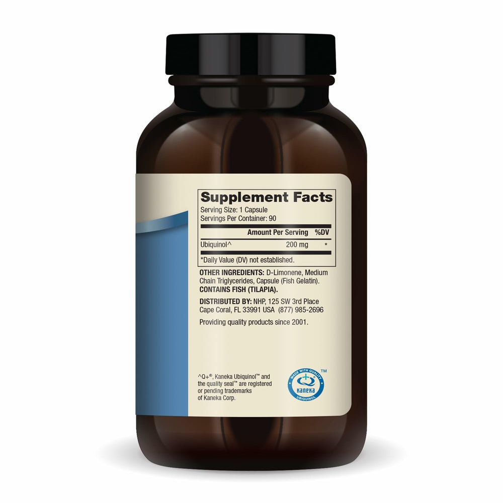 Dr. Mercola Ubiquinol capsules closeup highlighting absorption