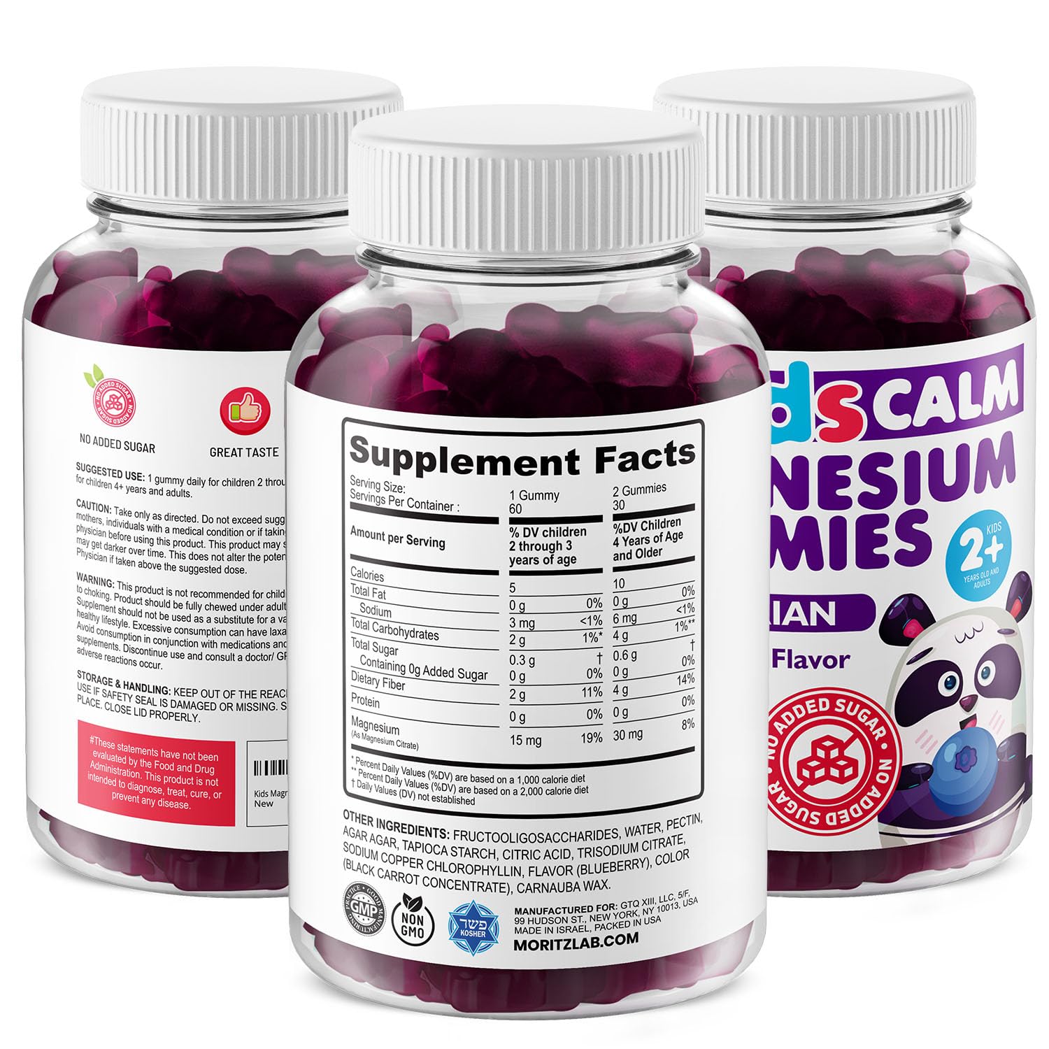 DR MORITZ blueberry-flavored magnesium gummies closeup highlighting taste and benefits