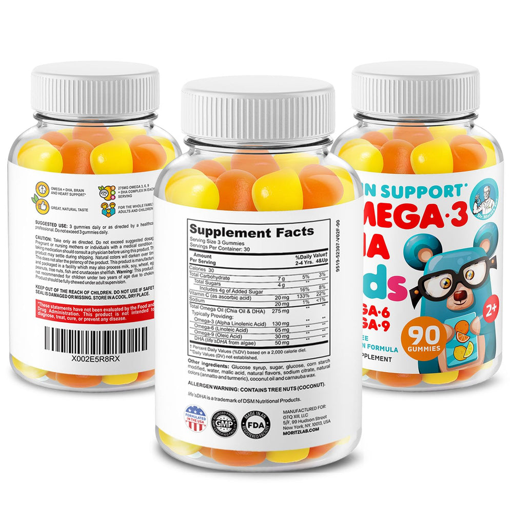 Raspberry-flavored DR. MORITZ magnesium gummies appealing to kids.