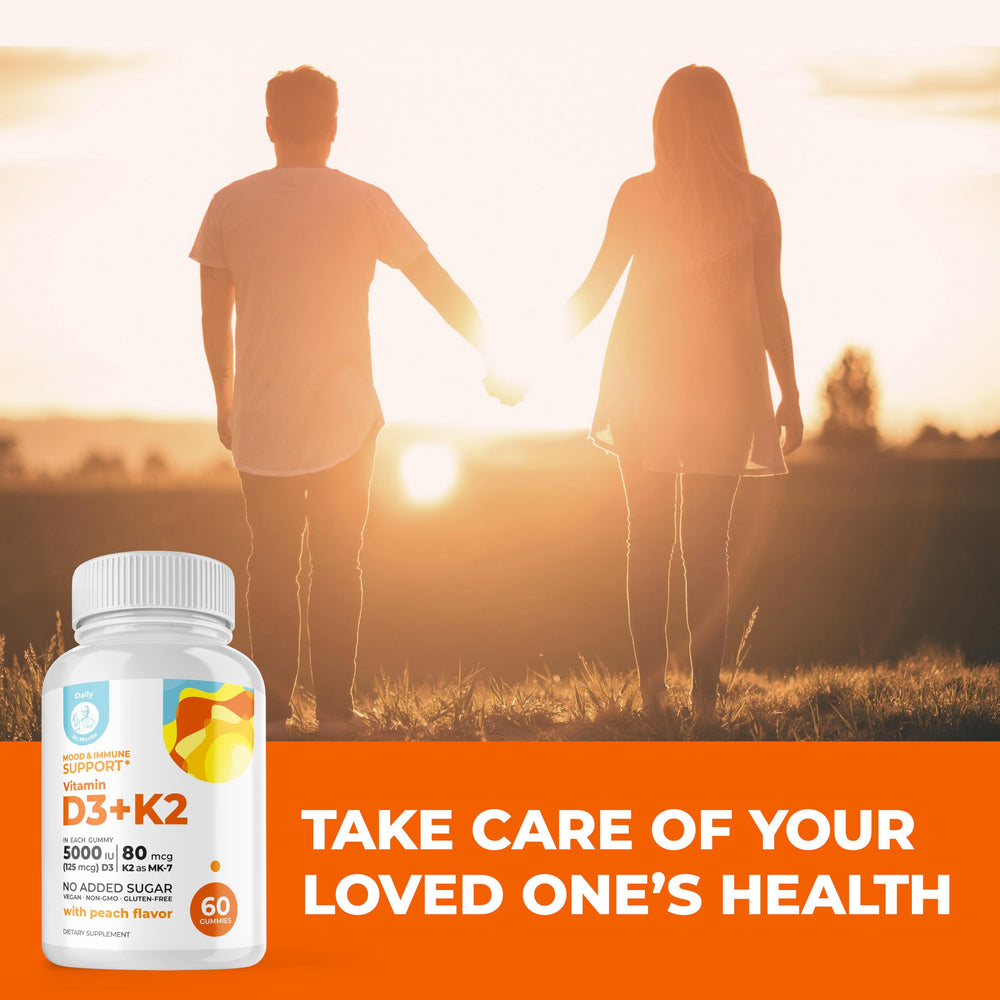 DR. MORITZ D3 K2 gummies glass pour, convenient daily dose.