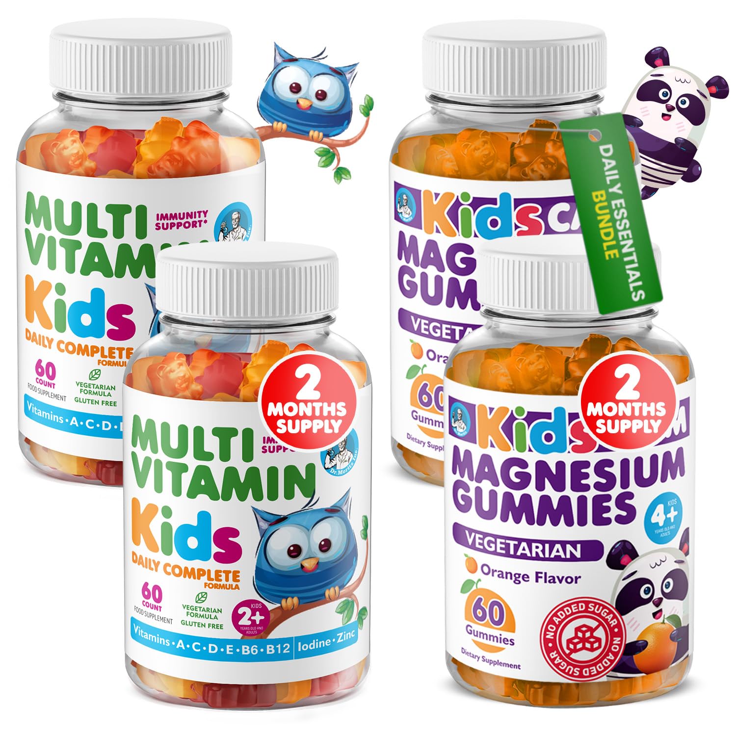 DR. MORITZ Kids Magnesium Gummies orange bottle for daily calm.