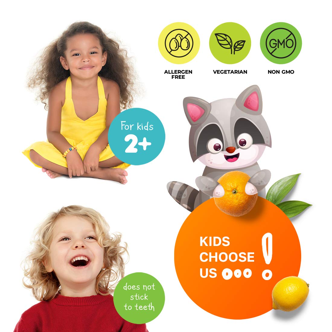 Kids enjoying DR. MORITZ gummies, tasty immune support in citrus flavor