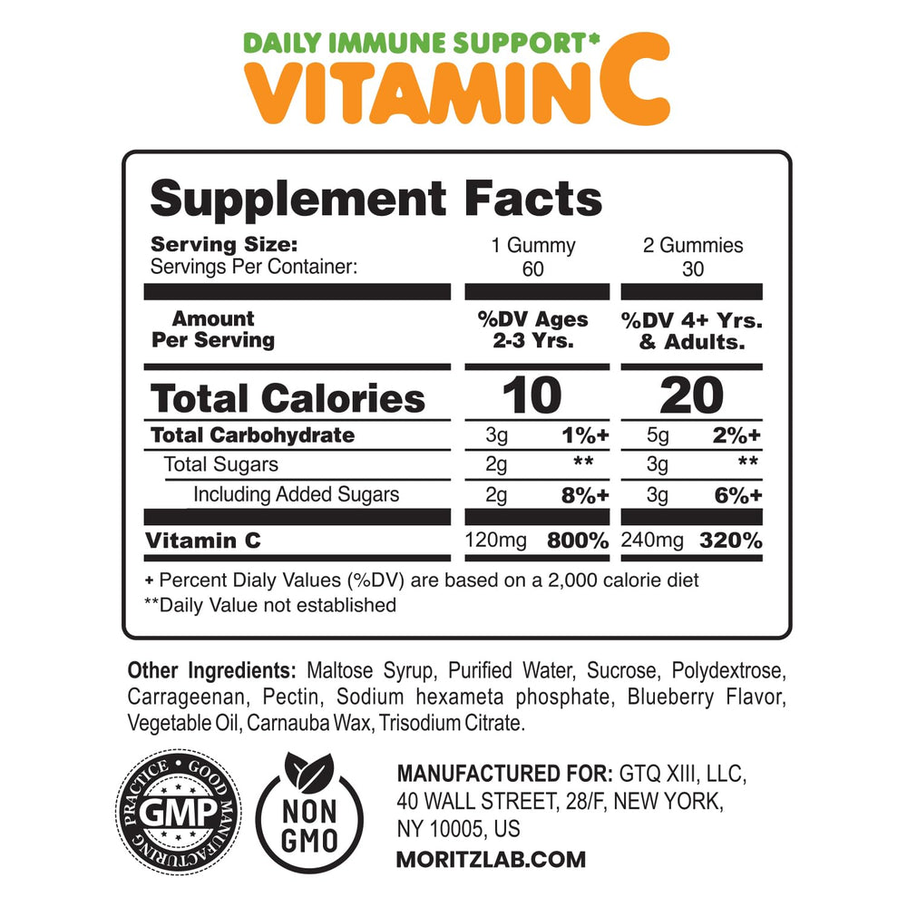 DR. MORITZ Vitamin C Gummies made with plant-based pectin