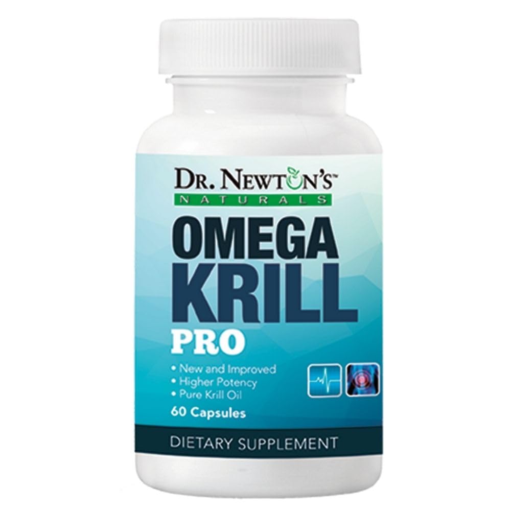 Dr Newtons Naturals OmegaKrill Pro bottle front showcasing premium Antarctic krill oil for brain, joints, and eyes