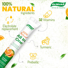 Liquid mix in glass highlighting easy daily use of Dr. Nick's multivitamin.