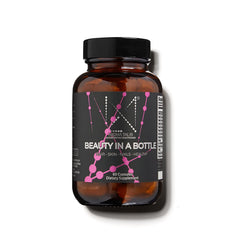 Dr. Nigma Beauty in a Bottle capsules close-up for hair and nails support.