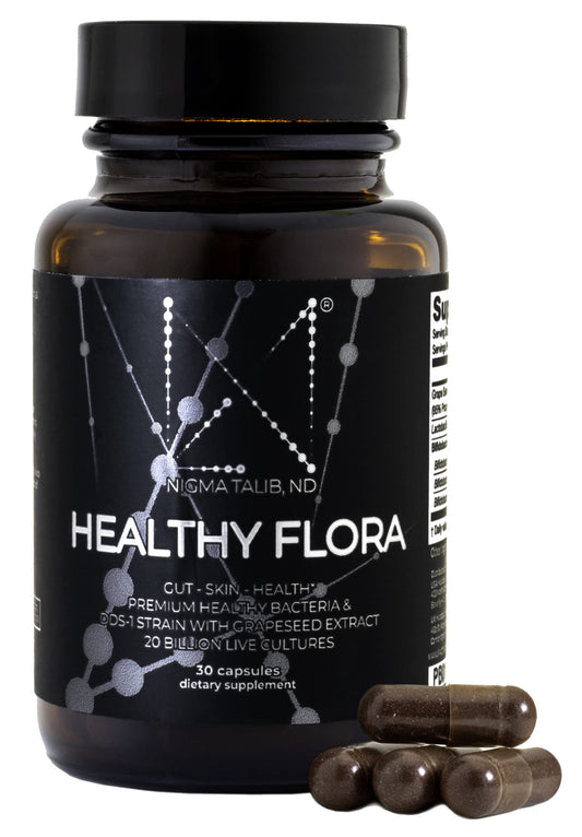 DR. NIGMA Healthy Flora bottle with capsules for digestion and daily wellness