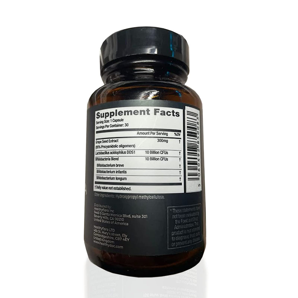 Close-up of DR. NIGMA Healthy Flora capsules for gut-friendly daily use