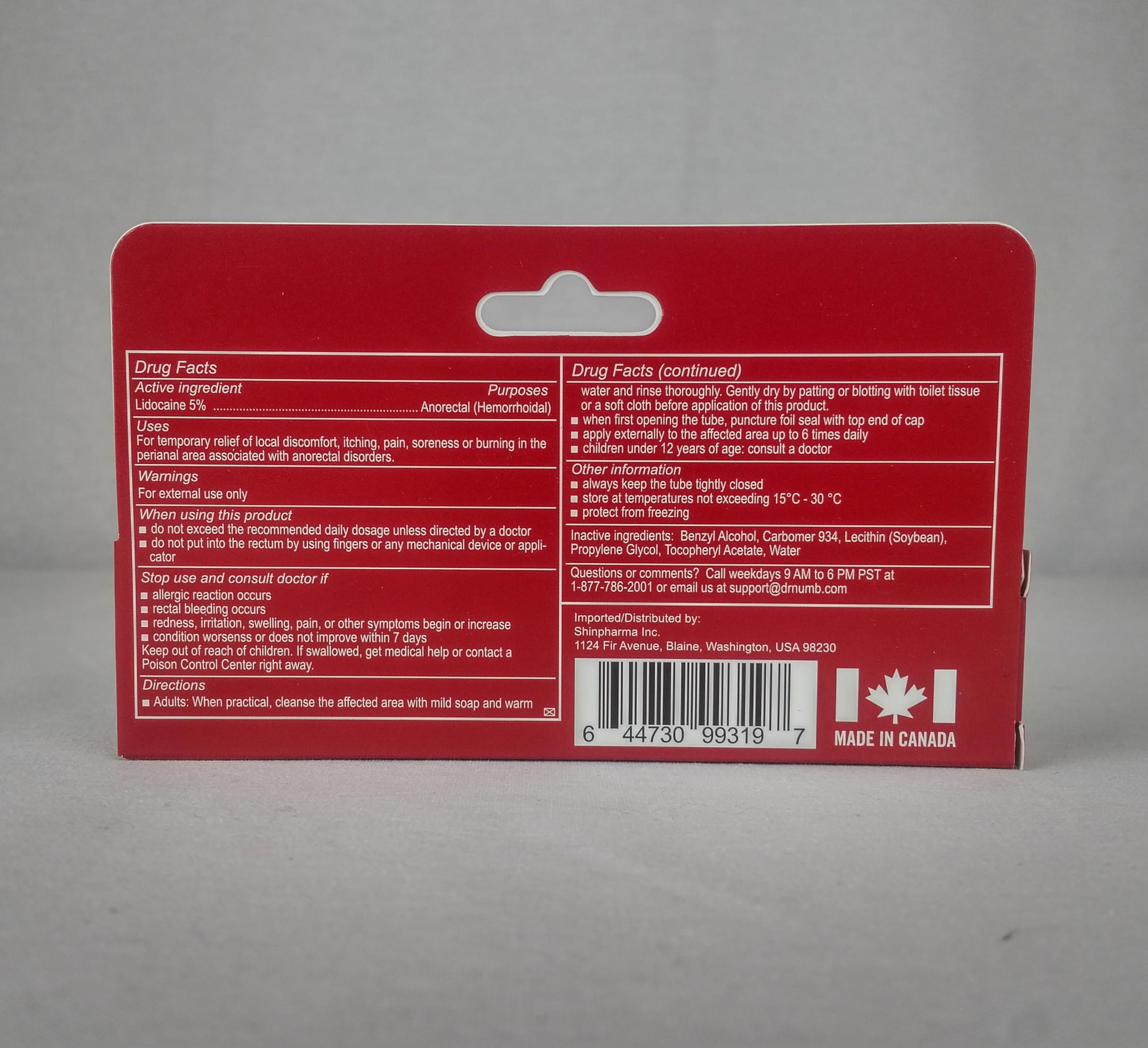 Dr. Numb 5% lidocaine cream for professional use in clinics