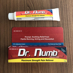 Dr. Numb 5% lidocaine cream silky texture shown on skin