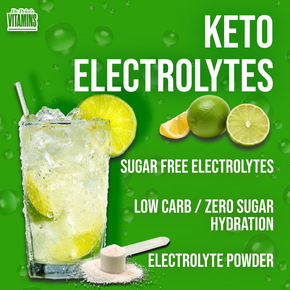 USA-made Dr. Price's Electrolytes Lemon Lime, vegan and non-GMO