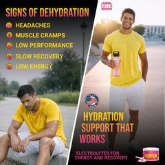 90-serving tub display highlighting long-lasting hydration for families and athletes.