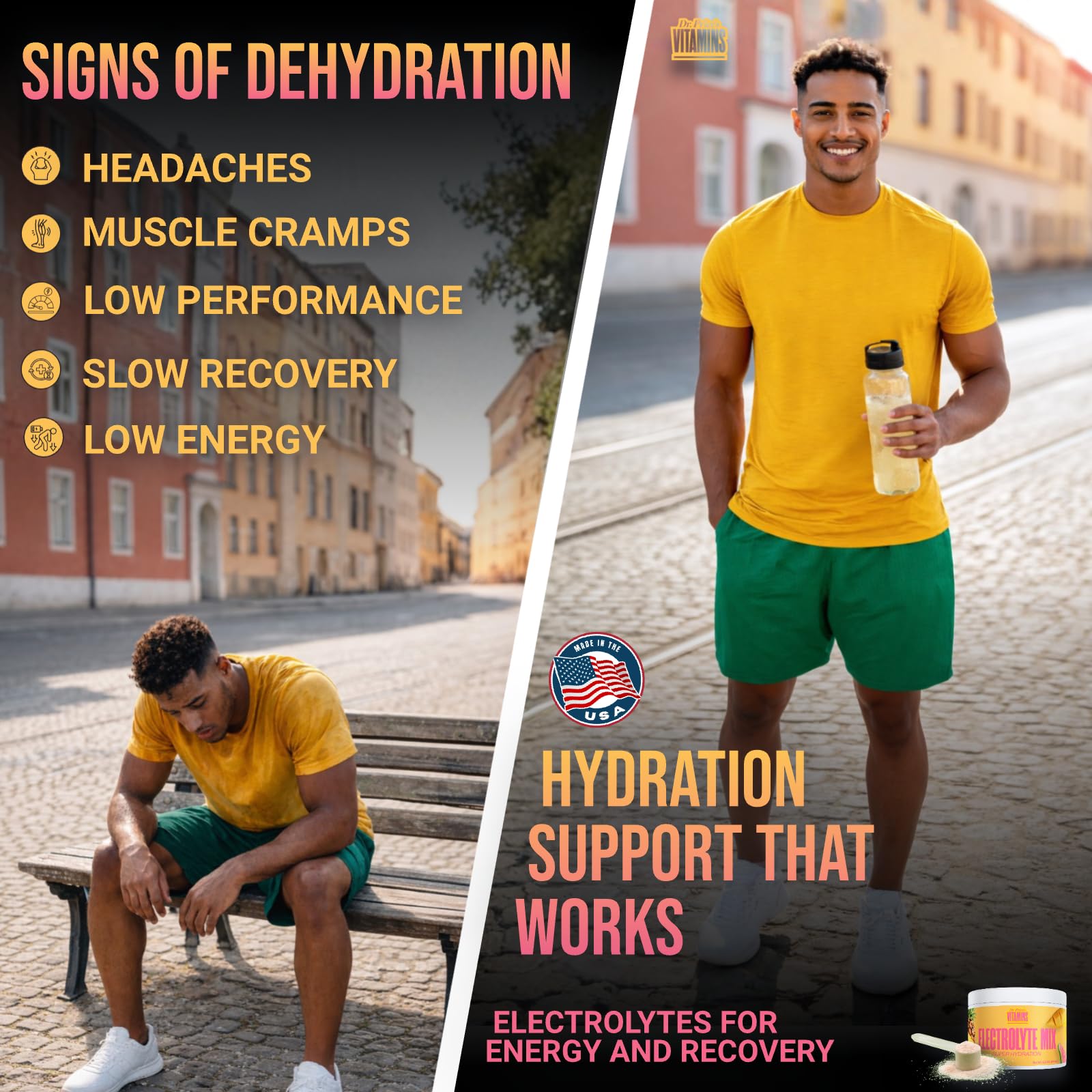 Dr. Price's electrolytes powder bulk tropical flavor mixes easily in water