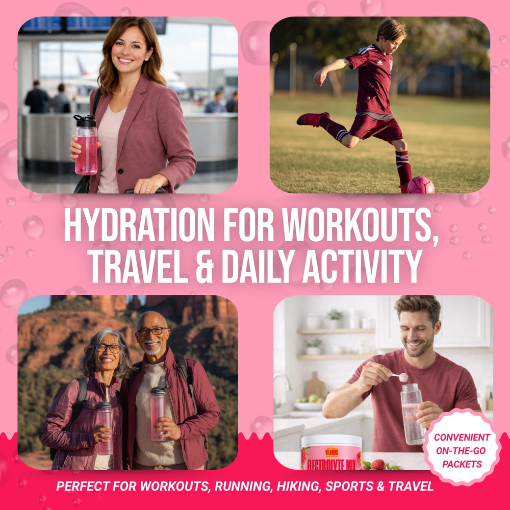 Dr. Price's Electrolytes go-to travel-pack for on-the-go hydration.