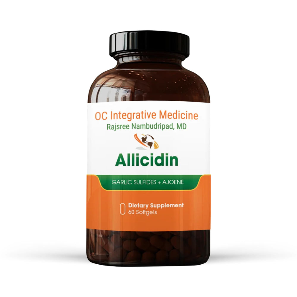 Dr. Rajsree Allicidin stabilized garlic extract bottle supports gut balance and immune resilience.