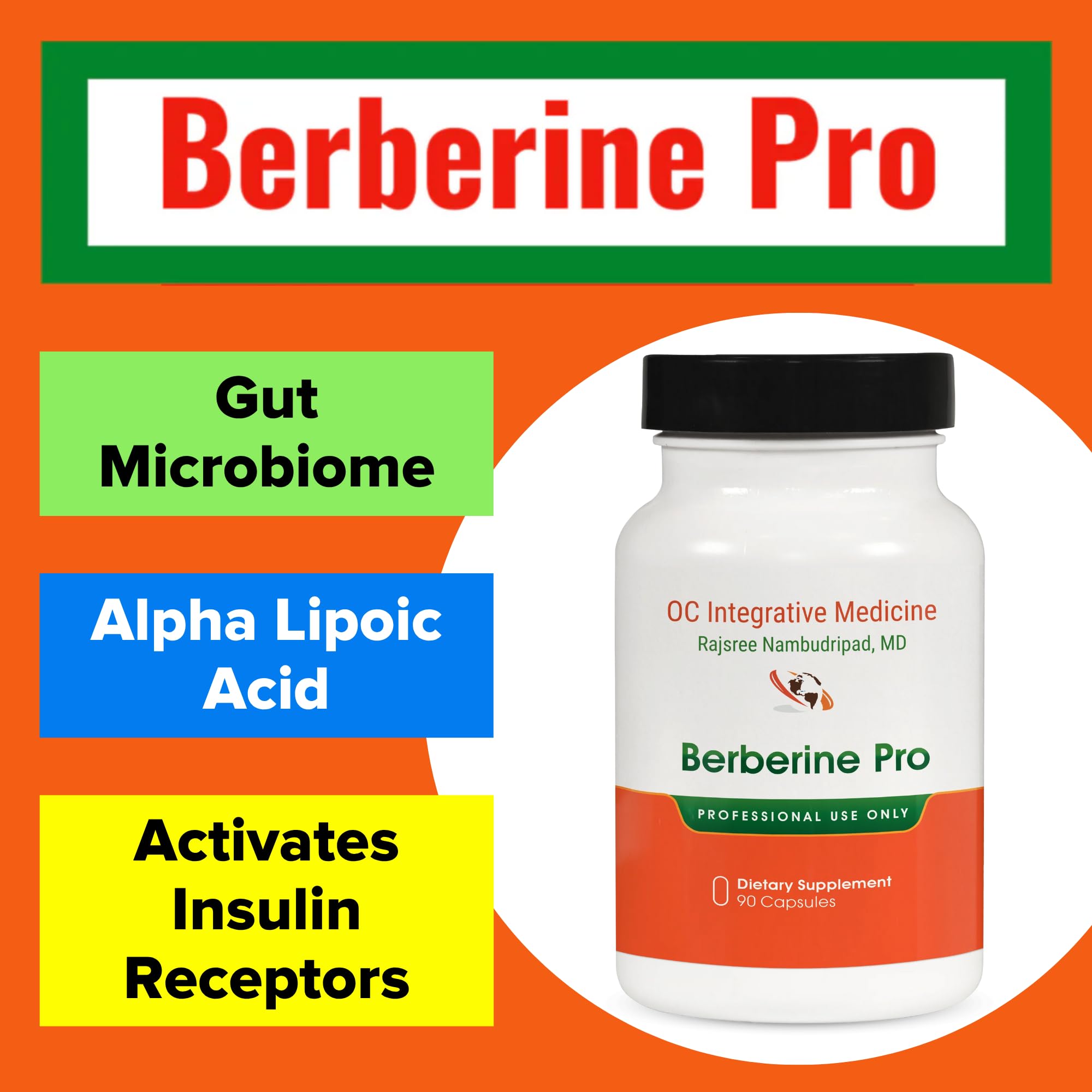 Capsules poured from Berberine Pro bottle for daily dosing.
