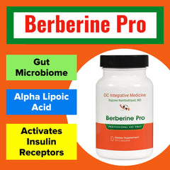 Capsules poured from Berberine Pro bottle for daily dosing.