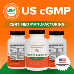 Dr. Rajsree Digestive Enzyme Pro label close-up highlights full-spectrum support.