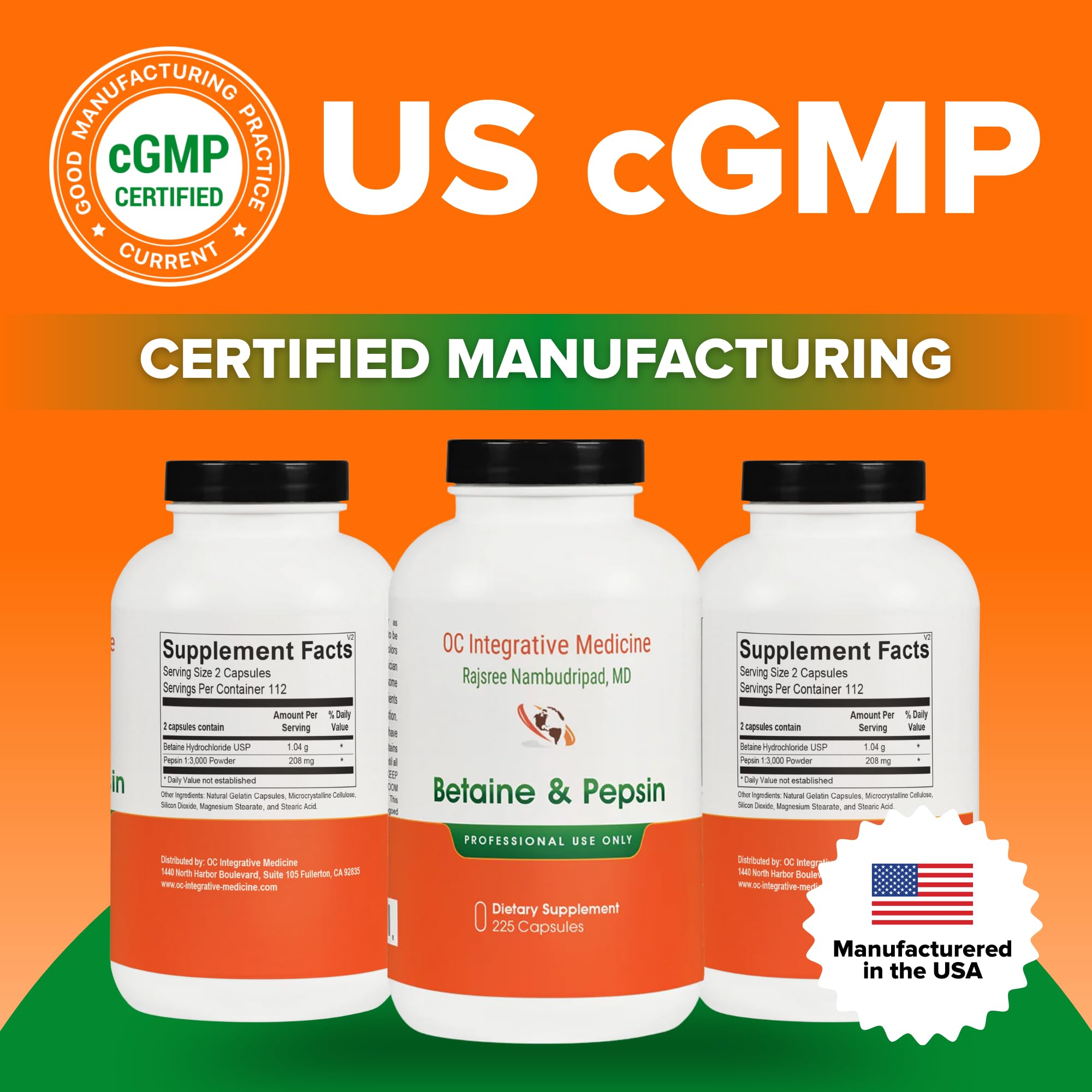 Pouring from Dr. Rajsree OC Betaine Pepsin bottle demonstrates convenient post‑meal dosing.