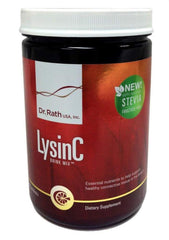 Dr. Rath LysinC-Drink Mix powder bottle for connective tissue support and collagen-friendly nutrition.