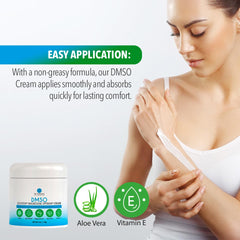 Application on skin showing Arnica and Aloe Vera in Dr Robaina Cream.