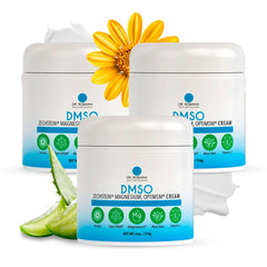 Dr Robaina DMSO Cream bottle shown for daily skin care usage.