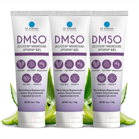 Dr. Robaina DMSO Lavender Gel bottle shows cooling, refreshing gel for post-workout care