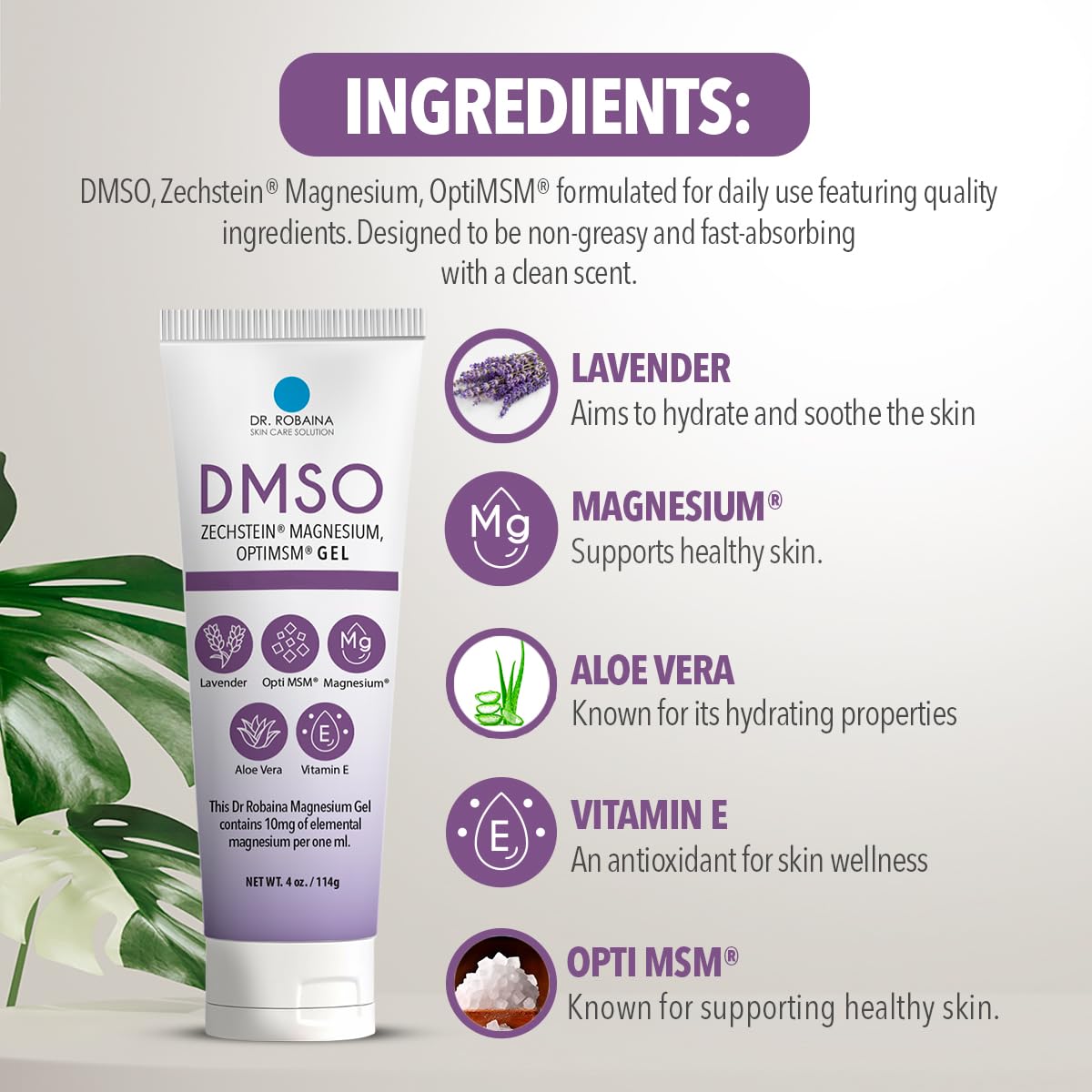 Dr. Robaina DMSO Lavender Gel relaxed scent enhances a spa-like atmosphere