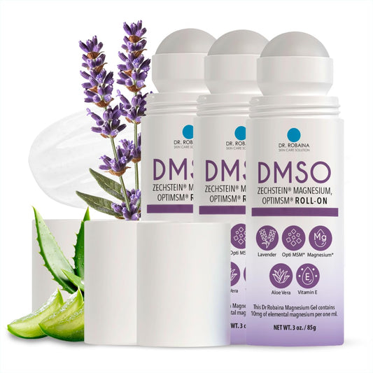 Dr. Robaina DMSO Lavender Roll-On bottle for convenient skin conditioning on the go.