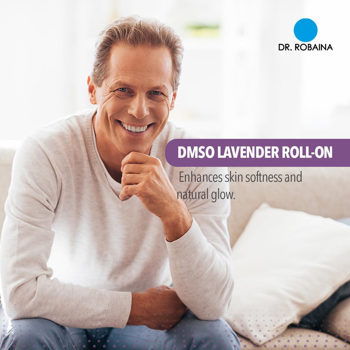 Close-up of Dr. Robaina DMSO Lavender Roll-On label.