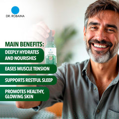 Dr. Robaina hemp seed oil nourishes dry skin on elbows and knees.
