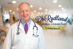Dr. Rydland's Detox & Skin bottle on a calm bathroom shelf for daily use