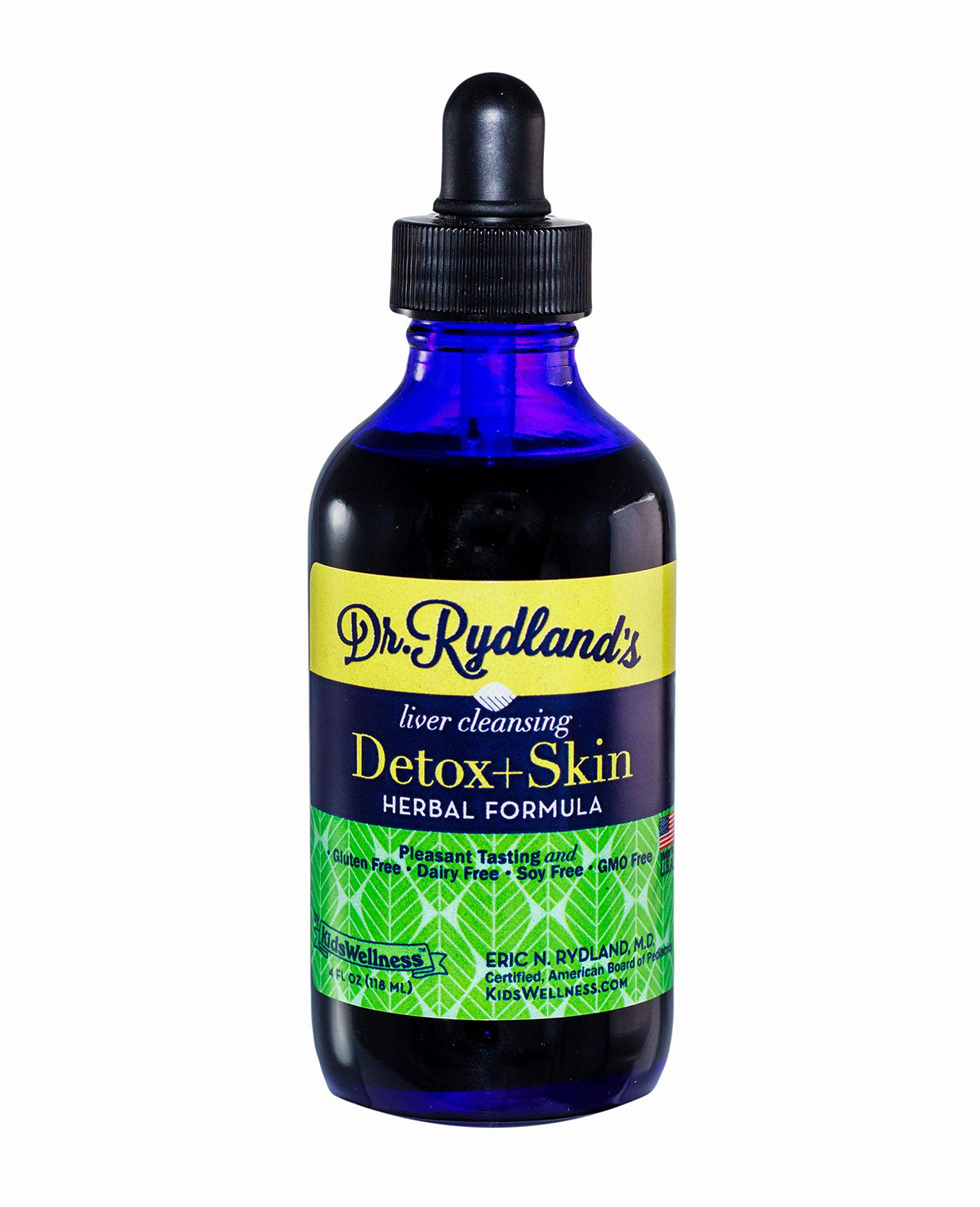 Dr. Rydland's Detox & Skin bottle top view for daily skin-support rituals