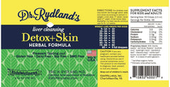 Dr. Rydland's Detox & Skin herbal drops ready for gentle skin routines