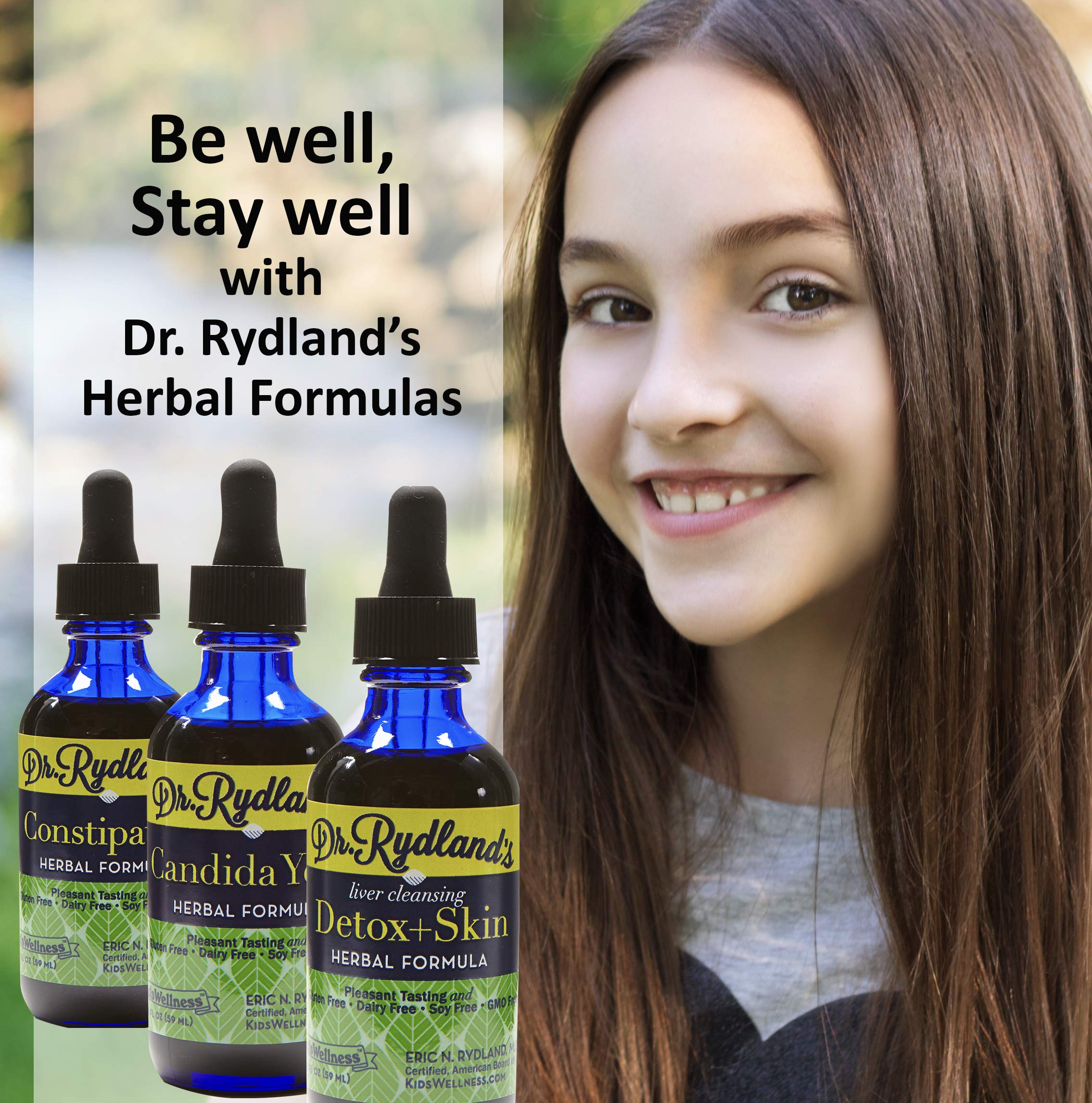 Dr. Rydland's Detox & Skin ingredients list showcases organic botanicals