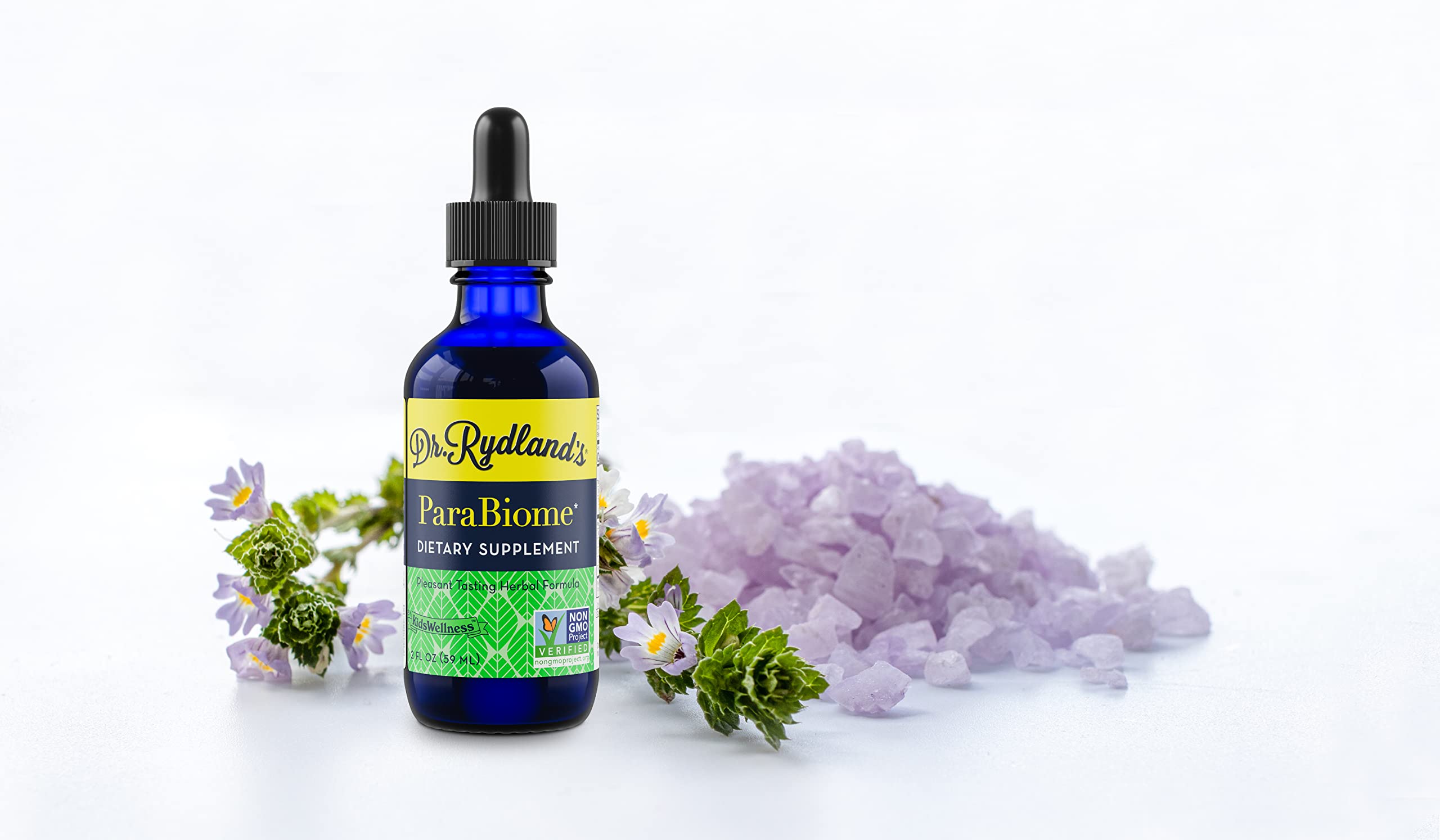 Dr. Rydland's ParaBiome olive leaf extract closeup benefiting digestion.
