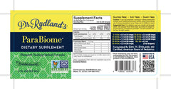 Dr. Rydland's ParaBiome packaging label view highlighting product identity.