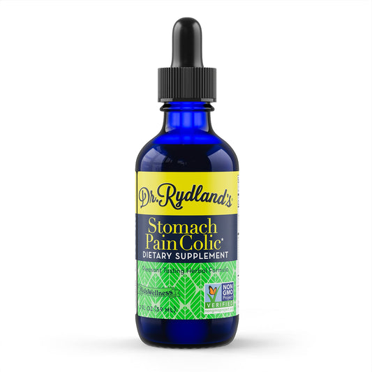 Dr. Rydland's Pleasant Tasting Stomach and Colic bottle for gentle temporary discomfort.