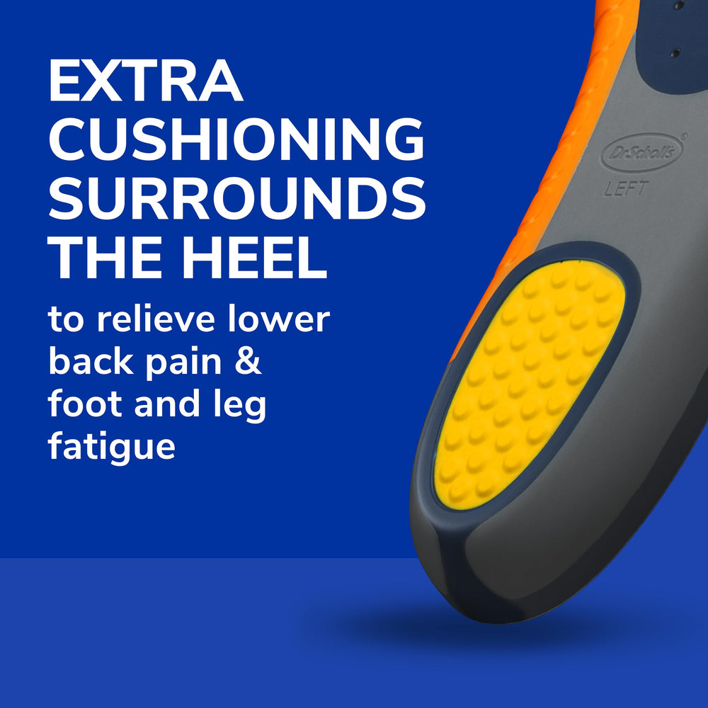 Dr. Scholl's heavy-duty insole features shock-absorbing foam.