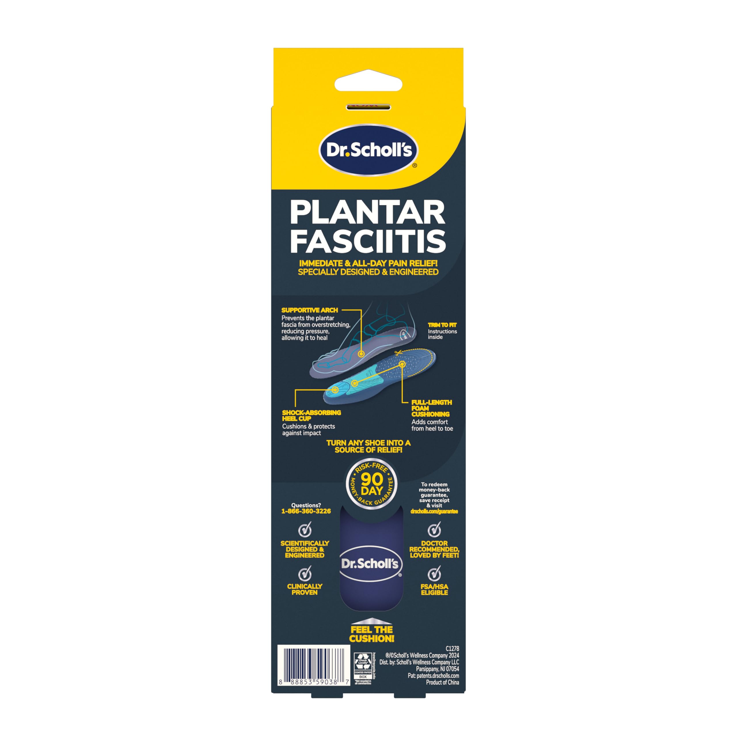 Dr. Scholl’s insoles deliver long-lasting comfort for walking and standing all day.