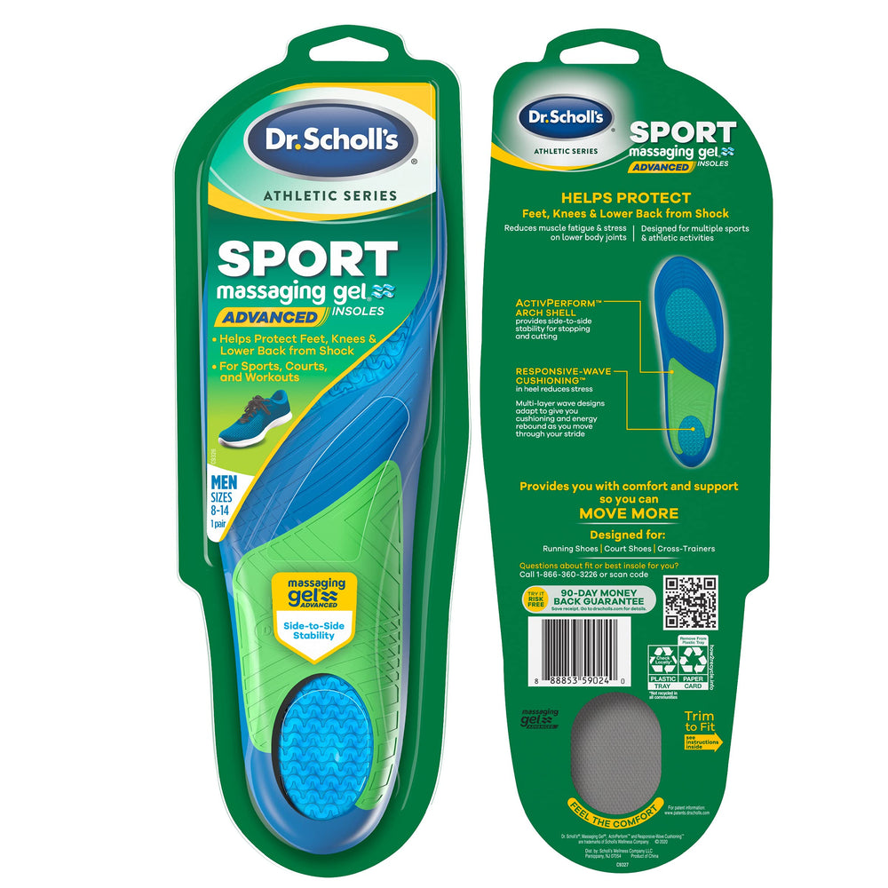Dr. Scholl's Massaging Gel Advanced insoles with gel waves for a soft, responsive feel