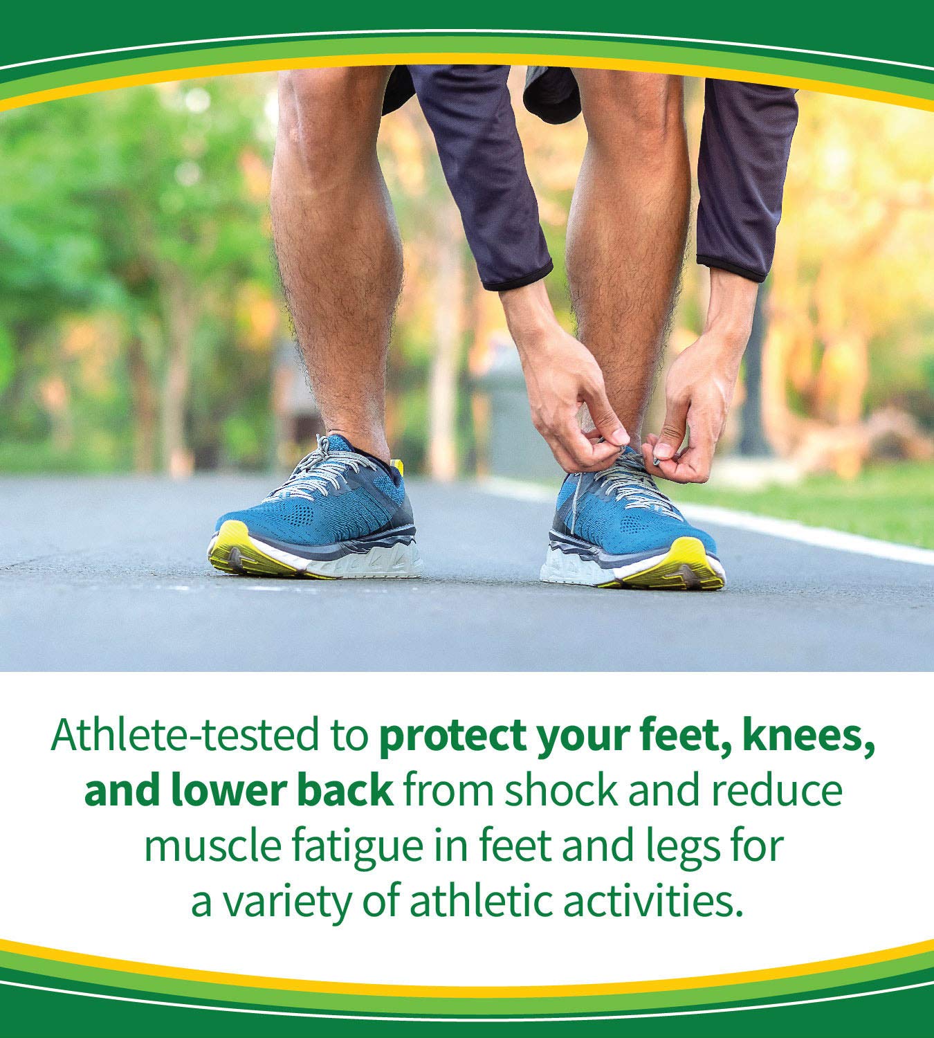 Dr. Scholl's insoles with rugged construction withstand multi-sport use
