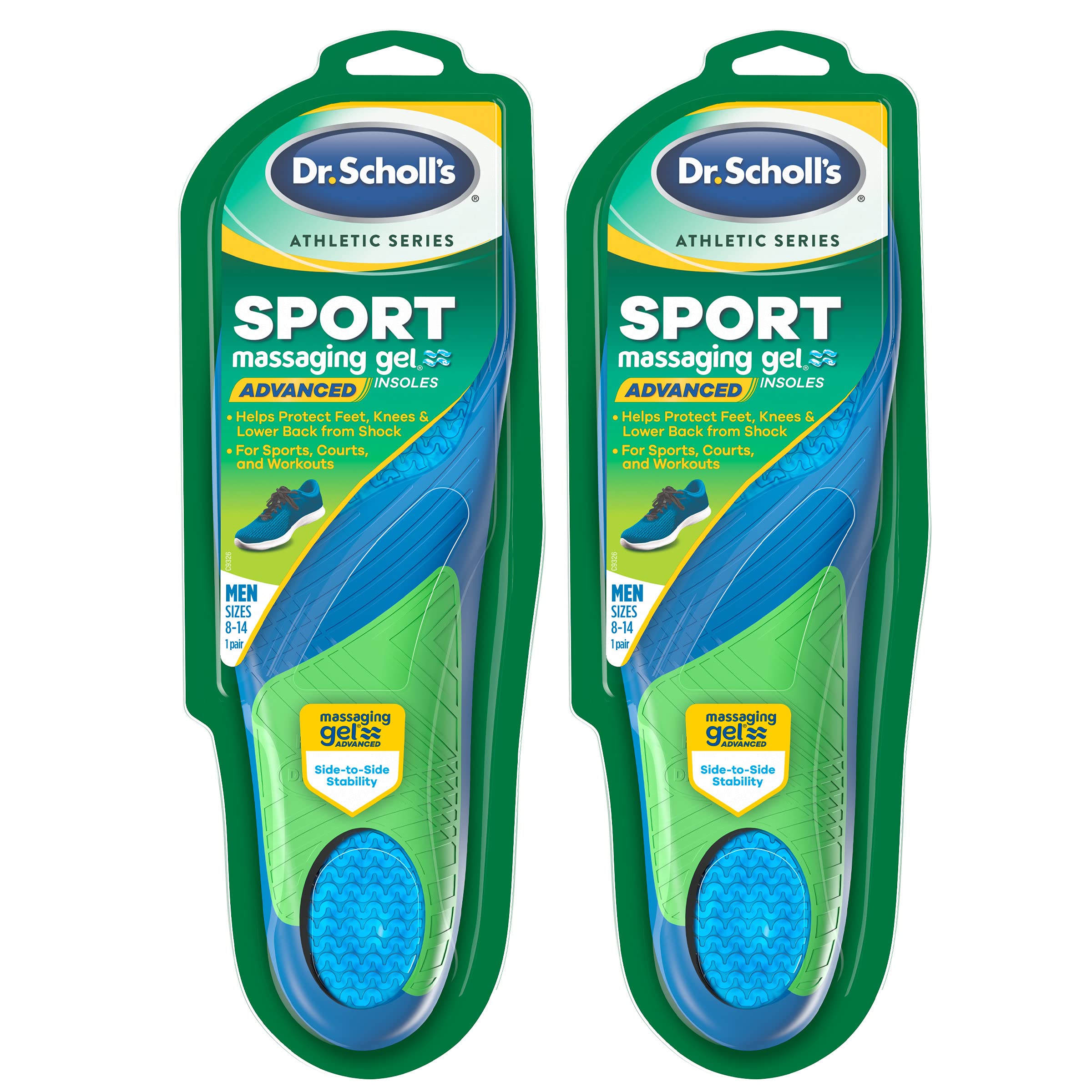 Dr. Scholl's Sport Insoles with shock-absorption provide cushioned support during daily runs