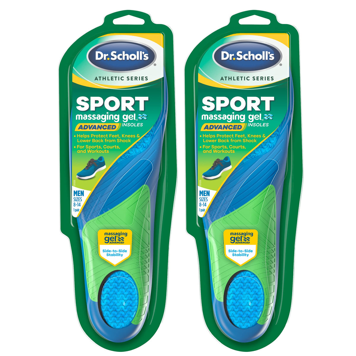 Dr. Scholl's Sport Insoles with shock-absorption provide cushioned support during daily runs