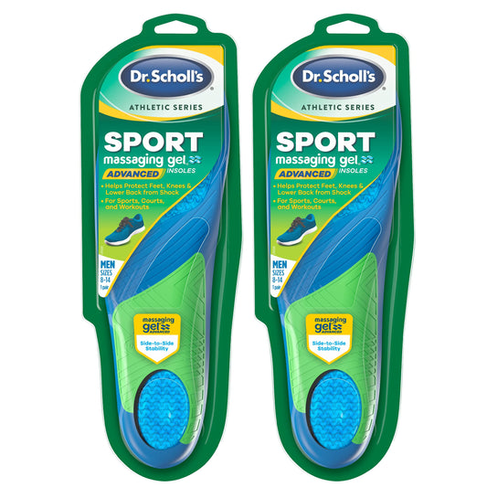 Dr. Scholl's Sport Insoles with shock-absorption provide cushioned support during daily runs