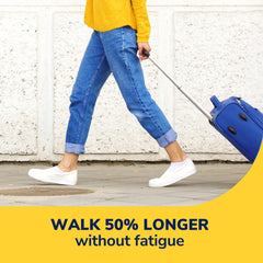 Dr. Scholl's Walk Longer odor-control topcloth keeps feet fresh longer.