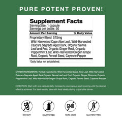 Dr. Schulze's Easy Go Bowel Mover bottle back, vegan formula with no harsh additives